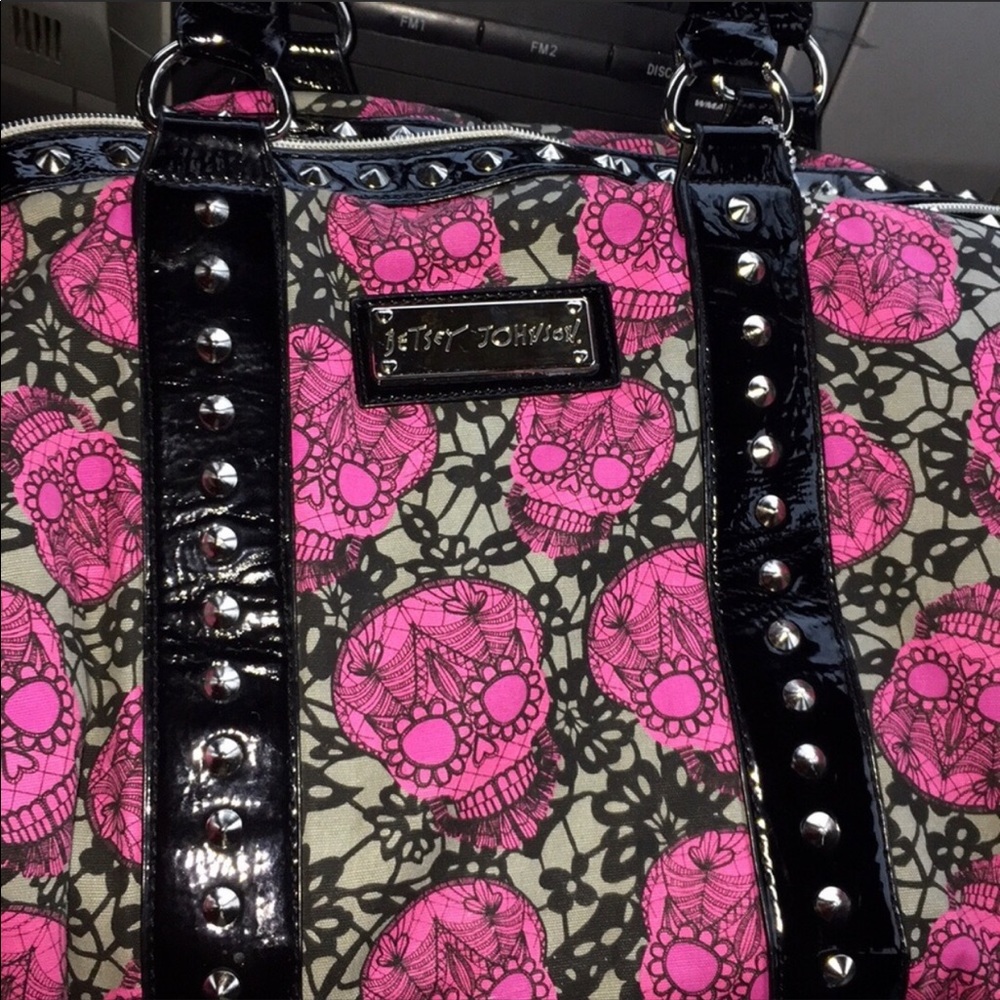 Betsy Johnson sugar skull weekender
